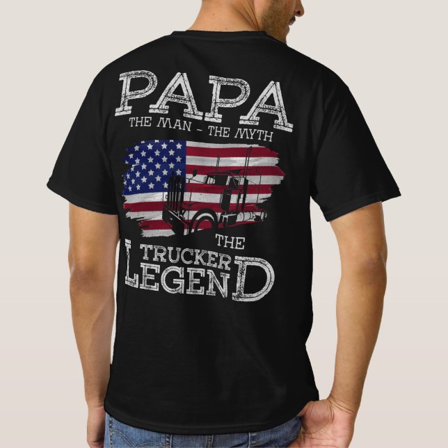Pappa, drivrutin för Trucker Legend Lastbil T Shirt (Baksida)