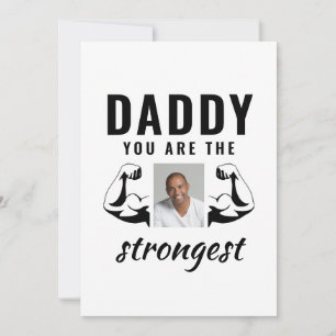 Pappa du är den starkaste roliga pappa fotot julkort