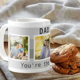 Pappa Du är det bästa Grått-penseldraget 3-fotot Kaffemugg