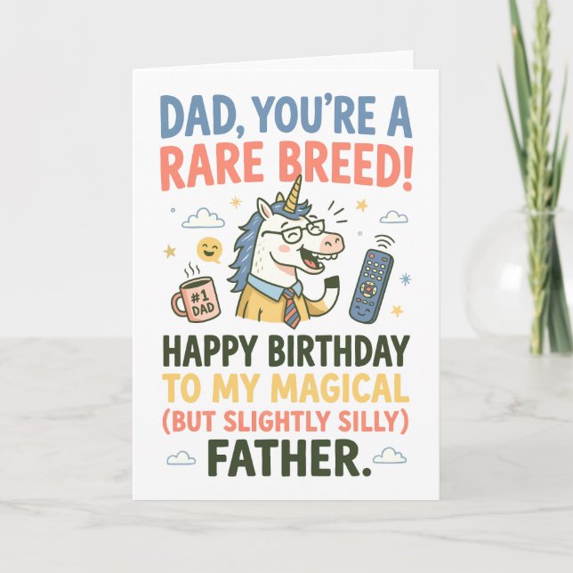 Pappa, du är en sällsynt ras Fars dag födelsedag Kort (Framsida)