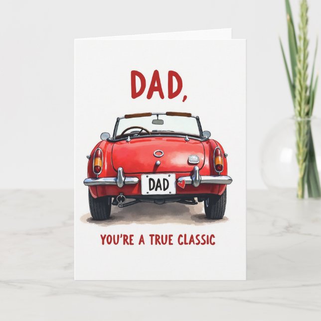 Pappa, du är en sann klassisk bil-kort kort (Framsida)
