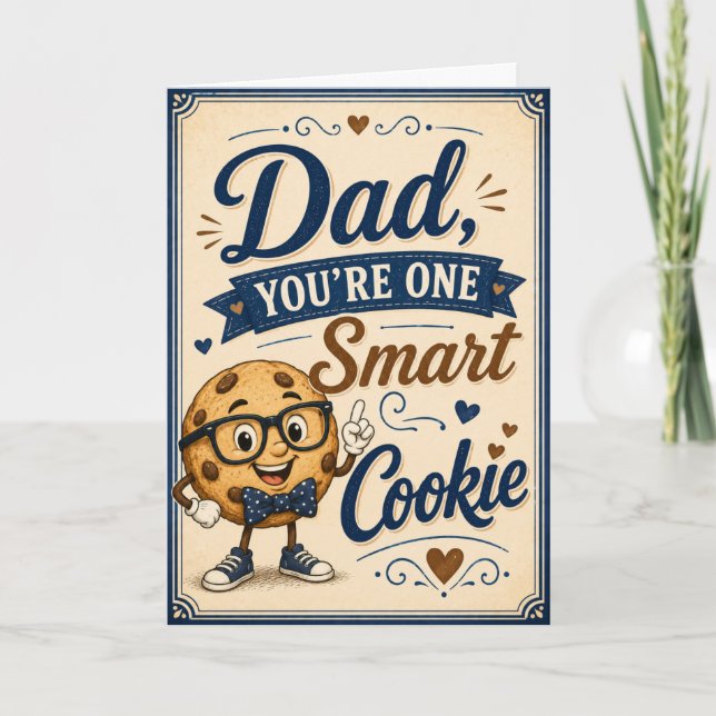 Pappa, du är en smart kakor-kort kort (Framsida)