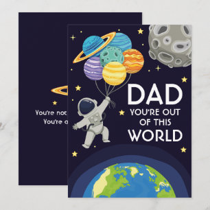 Pappa du är fantastisk Fars dag Rymden Julkort