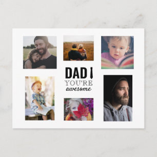 Pappa Du är Fantastisk Kids Photo Collage Fars dag Vykort