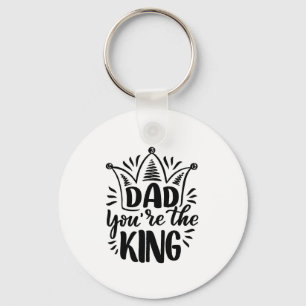 Pappa Du är Kung Black White Fars dag Nyckelring