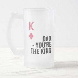 Pappa du är Kung Poker Fars dag Frostat Ölglas