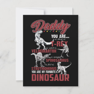 Pappa du är lika stark som T-rex Dinosaur-gåva Tack Kort