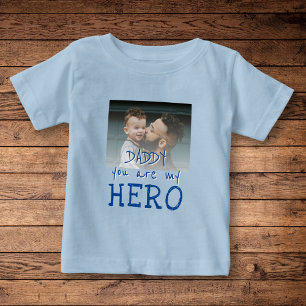 Pappa du är min Hero Typography Pappa Photo T Shirt