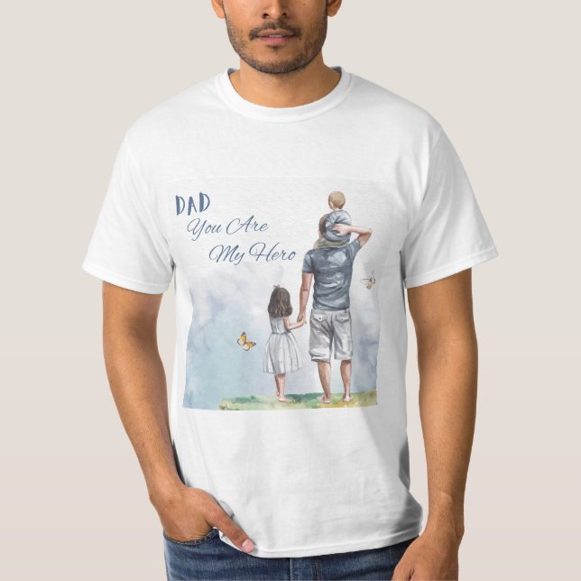 Pappa, du är min hjälte t shirt (Framsida)