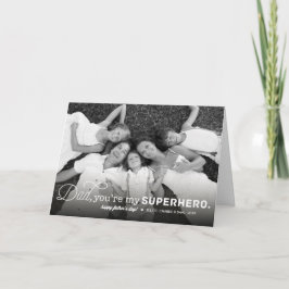 Pappa du är min superhjälte Lycklig Fars dag foto Kort