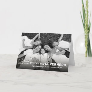 Pappa du är min superhjälte Lycklig Fars dag foto Kort