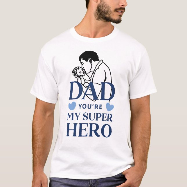 Pappa, du är min superhjälte t shirt (Framsida)