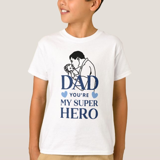 Pappa, du är min superhjälte T-shirt (Framsida)