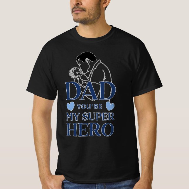 Pappa, du är min superhjälte t shirt (Framsida)