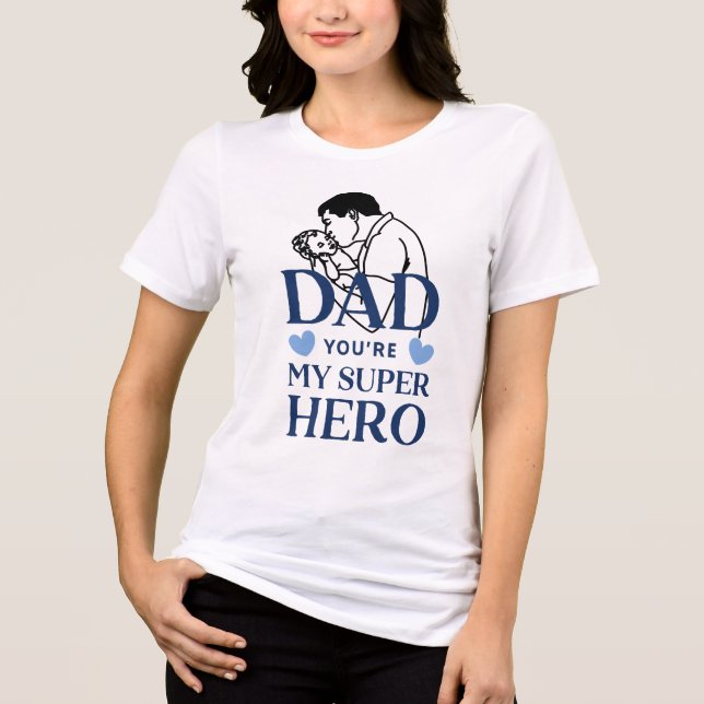 Pappa, du är min superhjälte T-shirt (Framsida)