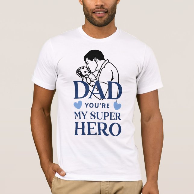 Pappa, du är min superhjälte t shirt (Framsida)