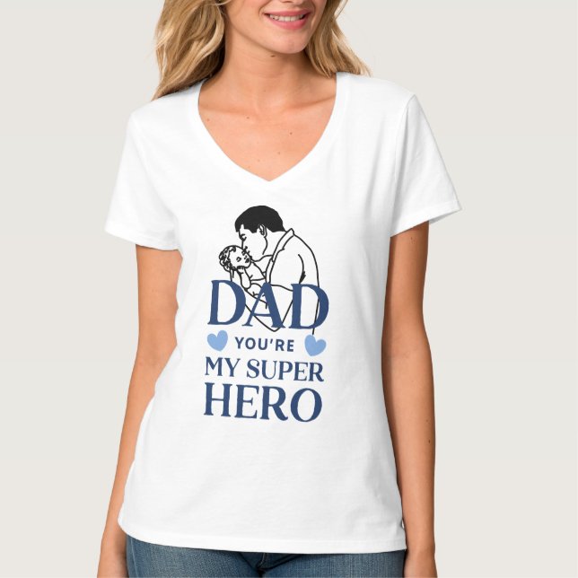 Pappa, du är min superhjälte T-shirt (Framsida)