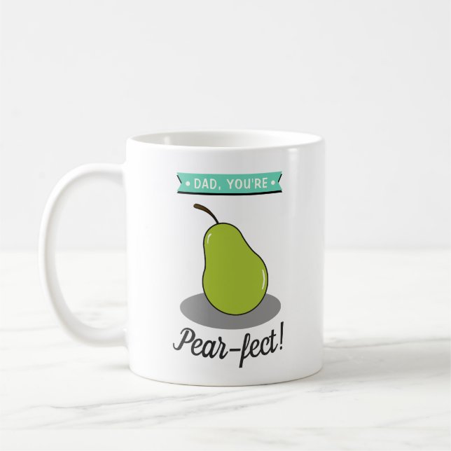 Pappa, du är Pear-Fect! Funny Pear Fars dag Kaffemugg (Vänster)