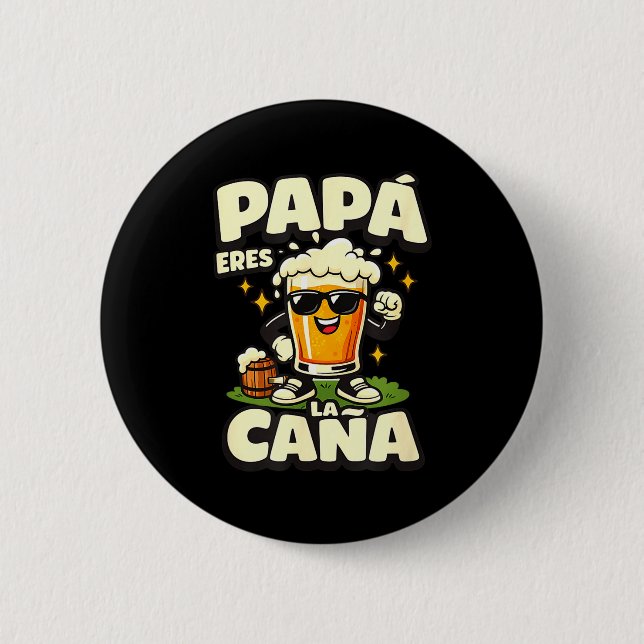 Pappa, du är toppen rolig spansk öl pappa fäder knapp (Framsida)
