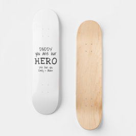 Pappa du är vår Hero Typography Far's Day Mini Skateboard Bräda 18,5 Cm