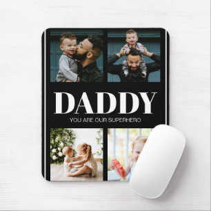 Pappa Du är vår superhjälte Photo Collage Simple Musmatta