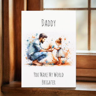 Pappa, du gör min värld Lycklig Fars dag Kort