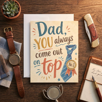 Pappa Du Kommer Alltid Överst Slipskompis Design Kort