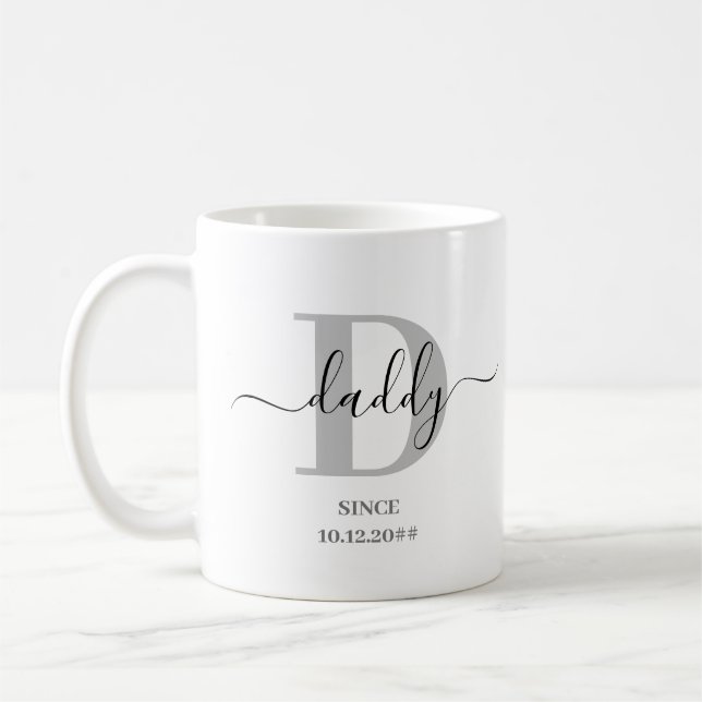 Pappa Elegant Script Monogram Kaffemugg (Vänster)