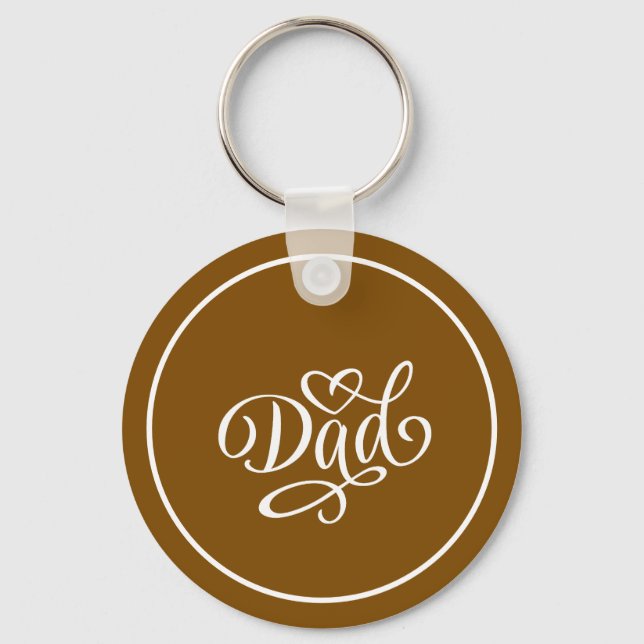 Pappa elegant scriptbokstäver, fars dag nyckelring (Framsida)