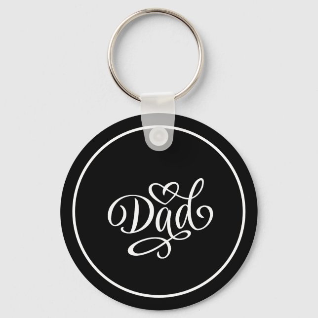 Pappa elegant scriptbokstäver, fars dag nyckelring (Framsida)