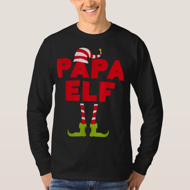 Pappa Elf Funny Matchande juldräktighet T Shirt (Framsida)