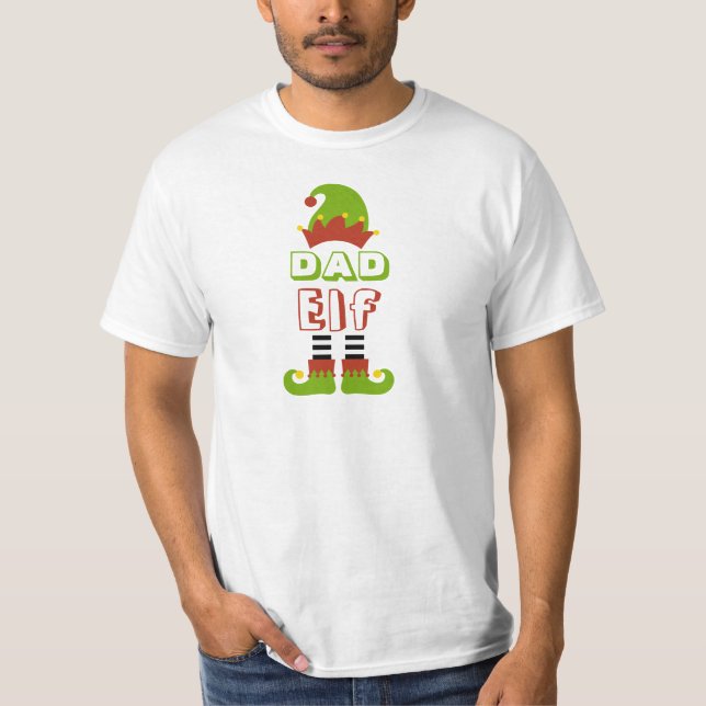 Pappa Elf jul Julafton Helgdag Cute T-Shirt (Framsida)
