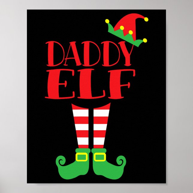 Pappa Elf jul Season Pappa Mamma Matching Te Poster (Framsidan)