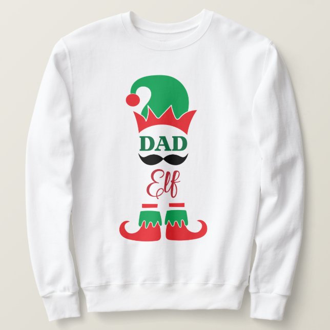 Pappa Elf | Ljuskjul Lång Ärmad Tröja (Design framsida)