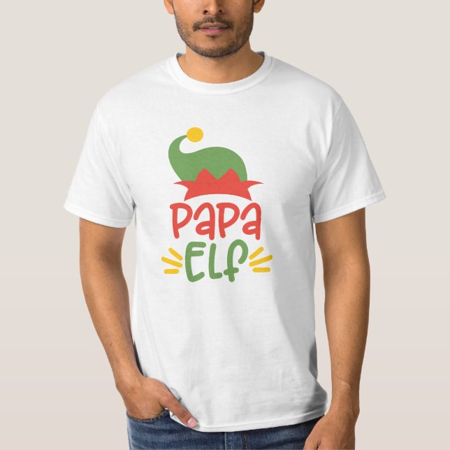 Pappa Elf Manar - Julskeppet - Matchande familj T Shirt (Framsida)