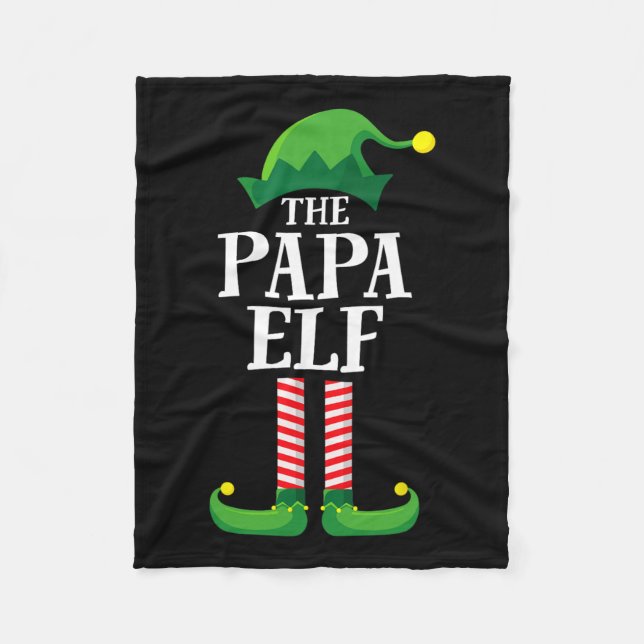 Pappa Elf Matching Family Group jul Party Pyj Fleecefilt (Framsidan)