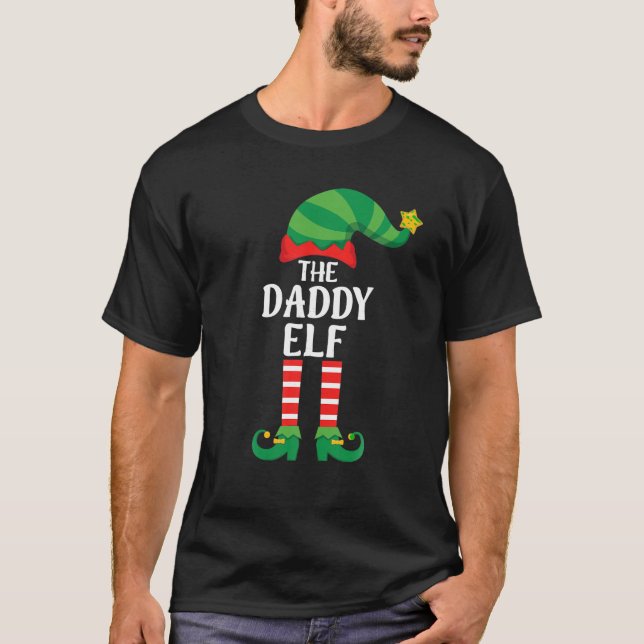 Pappa Elf Matching Family Group jul Party T T Shirt (Framsida)