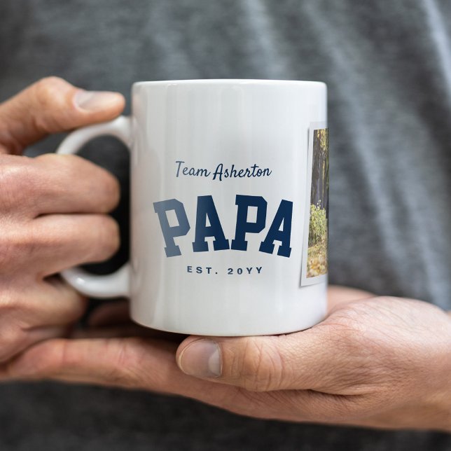 Pappa en bild sportig marinblå fars dag kaffemugg (Skapare uppladdad)