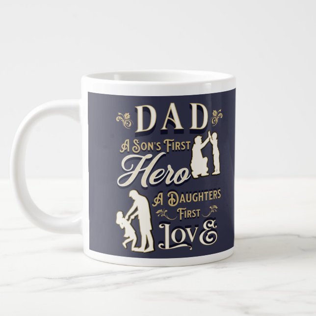 Pappa En Sons Första En Dotters Första Kärlek Jumbo Mugg (Vänster)