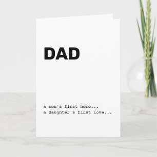 Pappa En Sons Första Hjälte Glad Fars Dag Minimal Kort