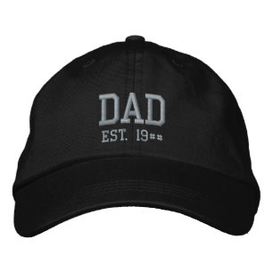 Pappa Est. 19## Svart och Grått Broderad Keps
