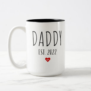 Pappa est 2022 new pappa fars dag Två-Tonad mugg