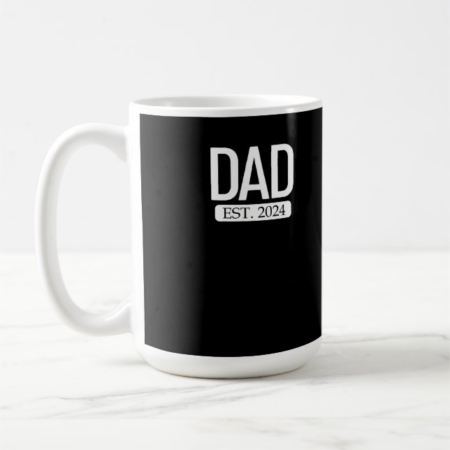 Pappa Est. 2024 Gravid fru Ny pappa Europadagen Ma Kaffemugg (Vänster)