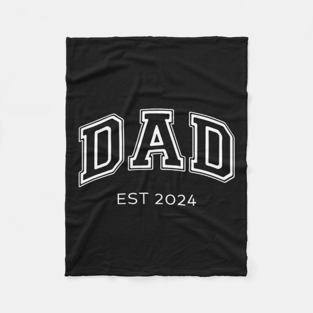 Pappa Est. 2024 Pappa förväntar sig Ba Fleecefilt (Framsidan)