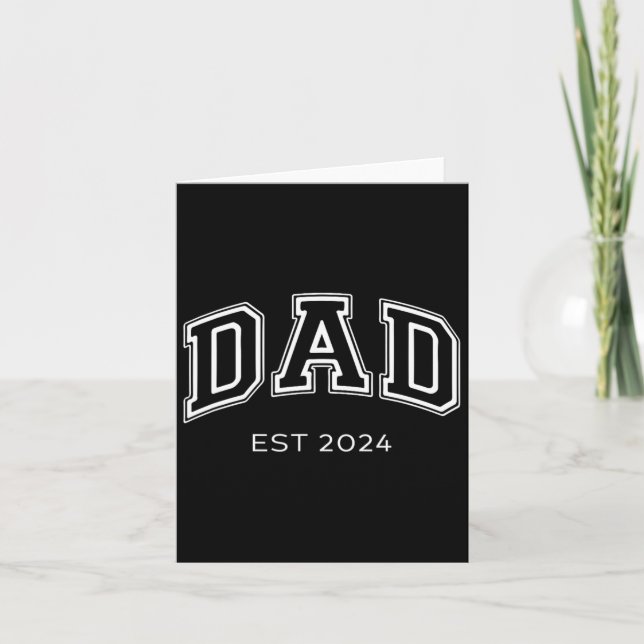 Pappa Est. 2024 Pappa Förväntar sig ba  Kort (Framsida)