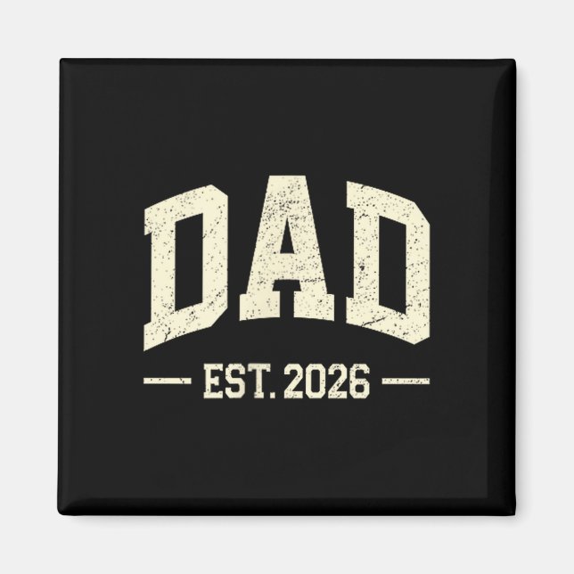 Pappa Est. 2026 Logo Pappa 2026 Snart Ny Pappa 2 Magnet (Framsidan)