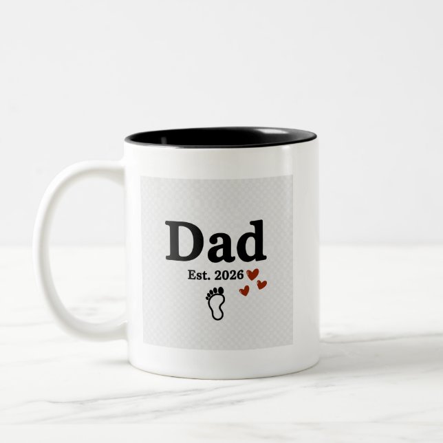 Pappa Est. 2026 Mugg | Ny Pappa Present | Bebisavt (Vänster)