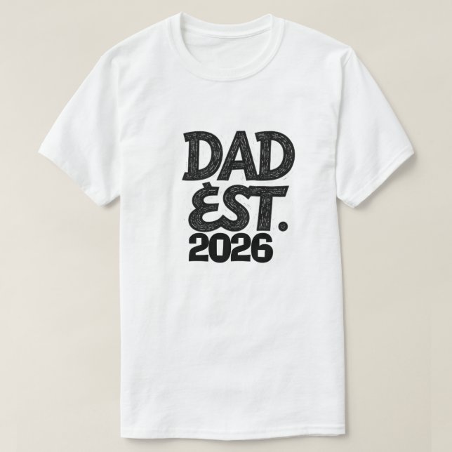 Pappa Est 2026 Stolt Pappa Sedan T Shirt (Design framsida)