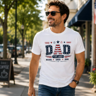 Pappa Est 2026 USA Patriotisk Flagga Anpassat Barn T Shirt
