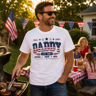 Pappa Est 2026 USA Patriotisk Flagga Anpassat Barn T Shirt